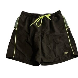 Speedo Black Swimming Shorts Surfo Boarding Size Large EUC #4611